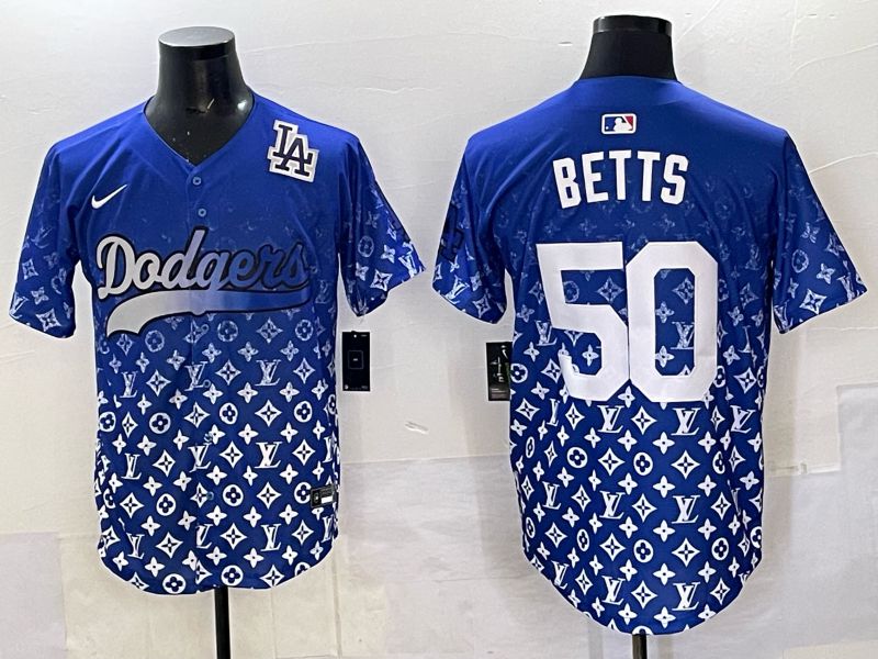 Men Los Angeles Dodgers #50 Betts Blue Nike 2025 MLB jersey 08->los angeles dodgers->MLB Jersey